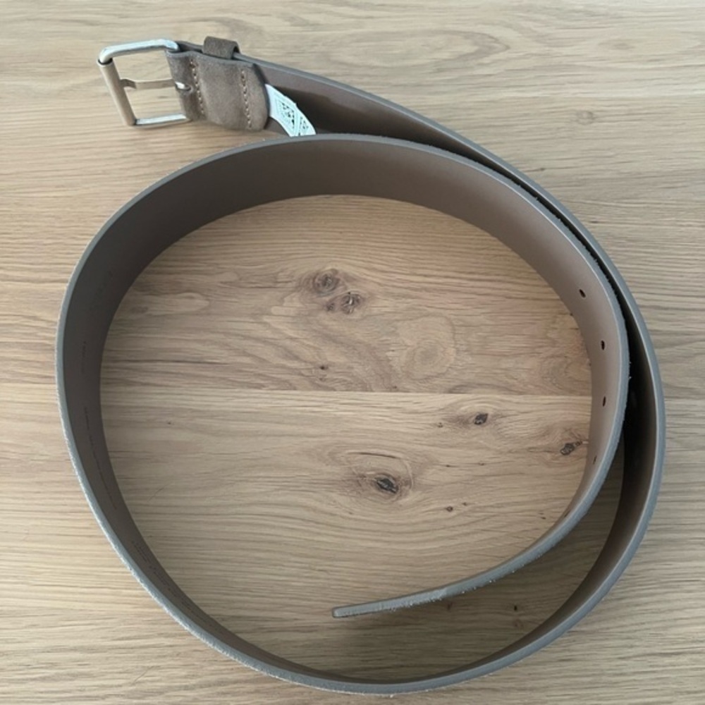 NWOT BOSS Hugo Boss Tan Brown Luxury Cow Suede Leather Belt, 40
